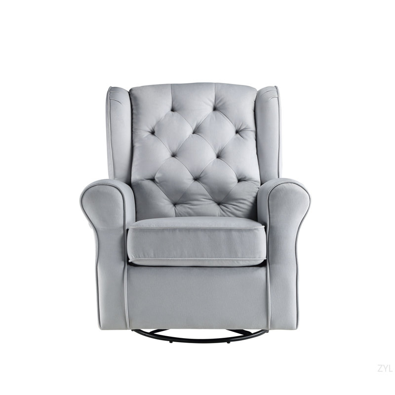 Fauteuil coulissant gris en tissu avec pivot