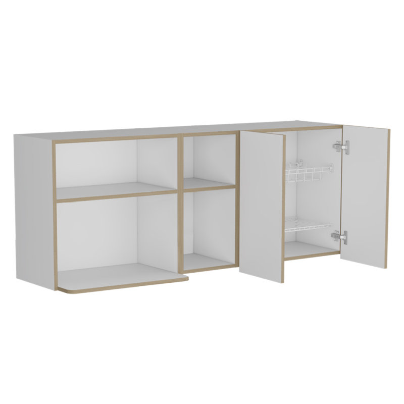 Nucla Wall Cabinet, Kitchen, White/Light Oak