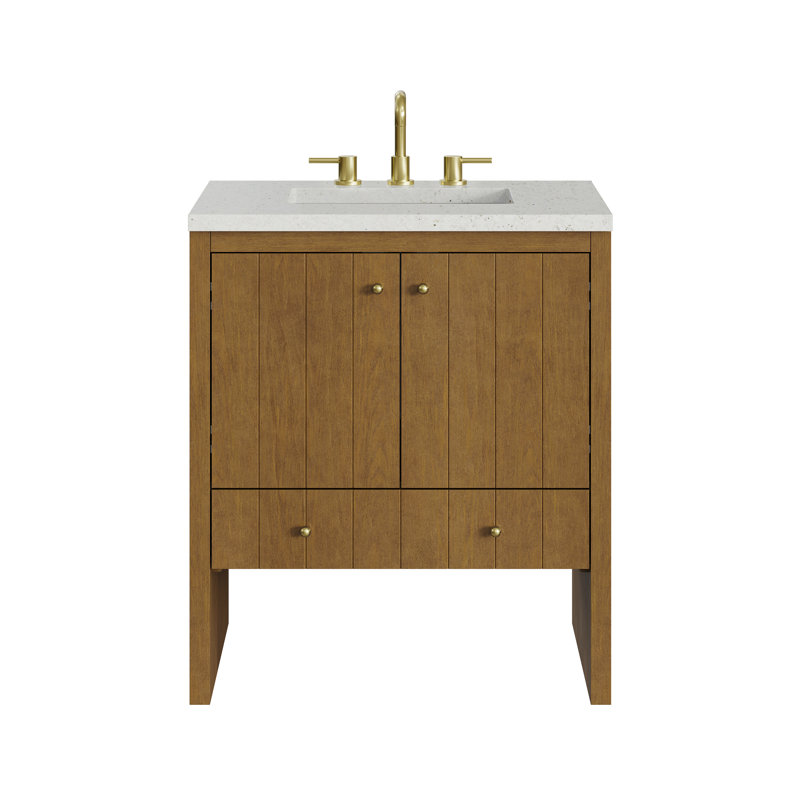 Hudson 30" W Single Vanity, Lime Delight, Widespread, Honey Oak
