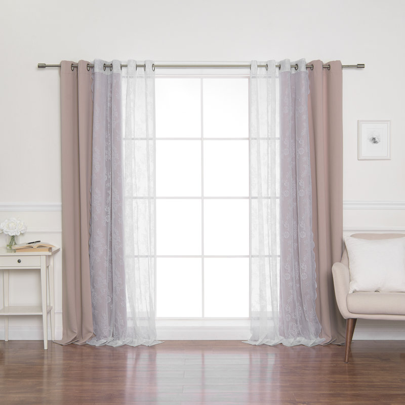 Evelina Room Darkening Curtain Panel Pair, Dusty Pink, 52" x 96"