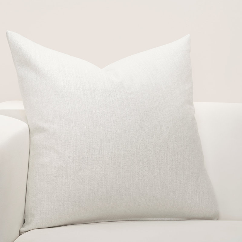 Lumiere Lustrous Throw Pillow, Off White, Square 18", Polyester/Polyfill