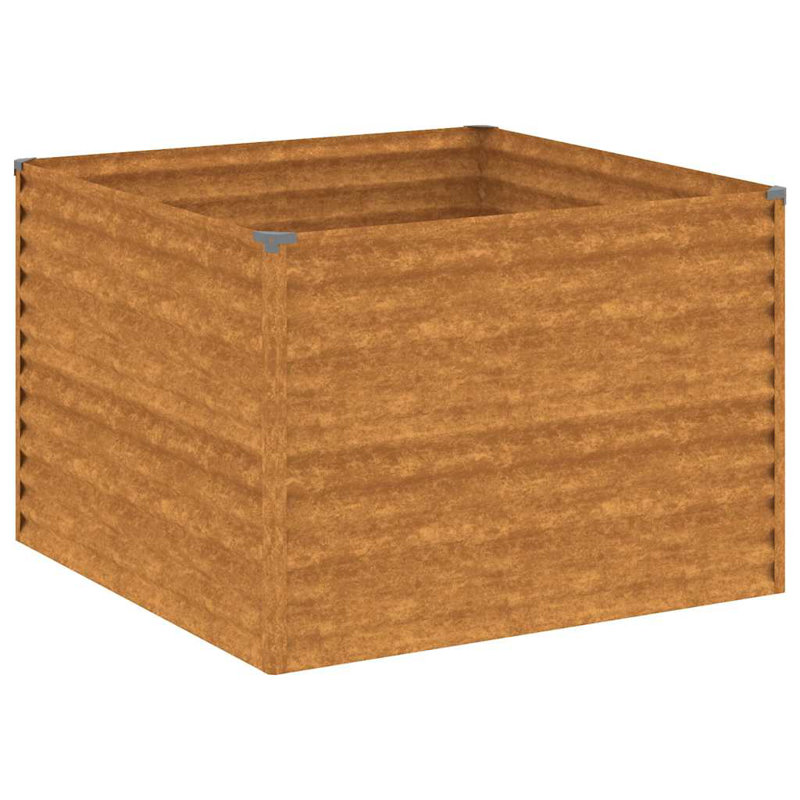  Lit surélevé de jardin en acier Corten 39,4 po x 39,4 po x 27,2 po