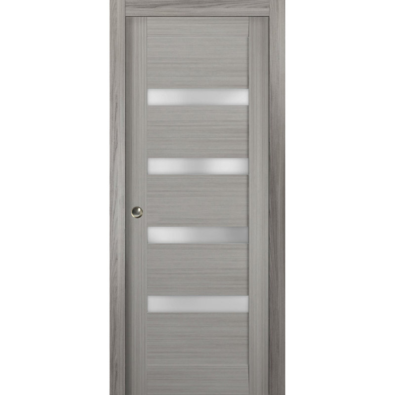 Porte grise en verre givré Quadro, 30 po x 96 po