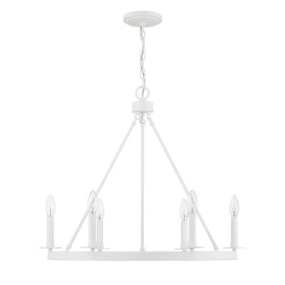 Lustre 6 lumières Fontanne en blanc bisque