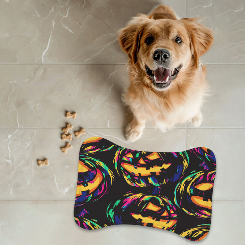 Tapis d'alimentation en forme d'os Radiant Jack-o'-lanterns - 1 pièce