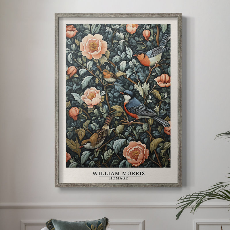 Imprimé encadré de la série XXV de William Morris - bois massif, H 11 po x l 9 po