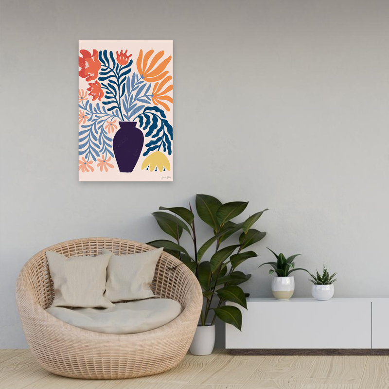 Mid-Century moderne et bohémien Mid Mod Floral II, H 24 po x l 16 po
