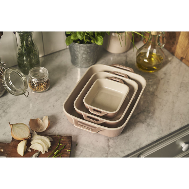 Ensemble de plats de cuisson rectangulaires 3 pièces Starb, 13,9 po x 8,98 po , Rose clair