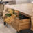 Three-Dimensional Embossed Pattern Square Retro Coffee Table With 2 Drawers And MDF Base-1083609984