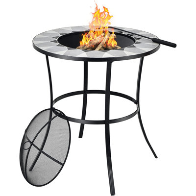 Launcelot Round Iron Wood Burning Fire Pit Table