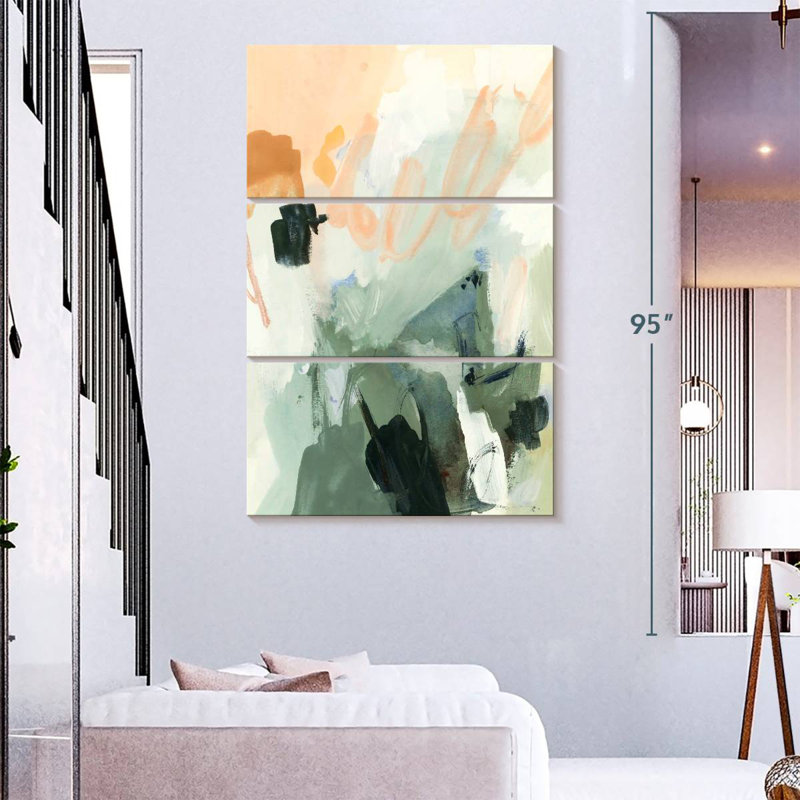 Avery Moss And Peach I, 74" H x 48" W