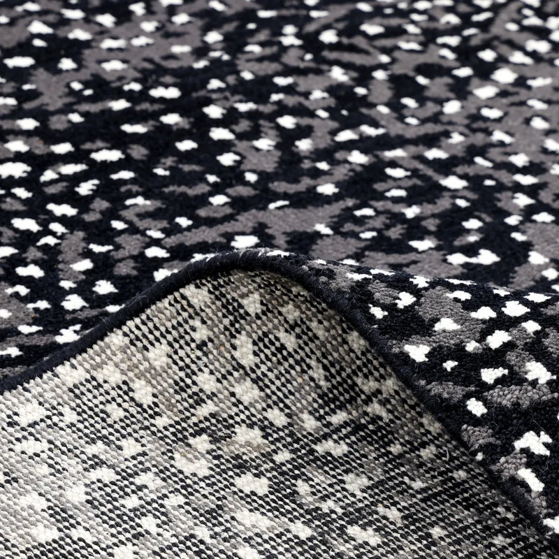 Viviana Abstract Area Rug in Black/Gray/White, Rectangle 8' x 10'