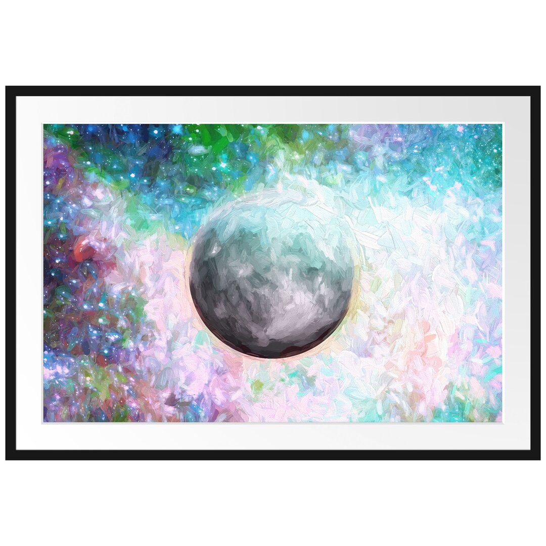 Gerahmtes Poster Unser Mond im Sternenstaub