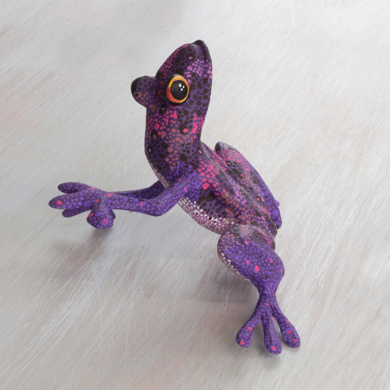 Figurine de grenouille style Alebrije fabriquée à la main Parwich
