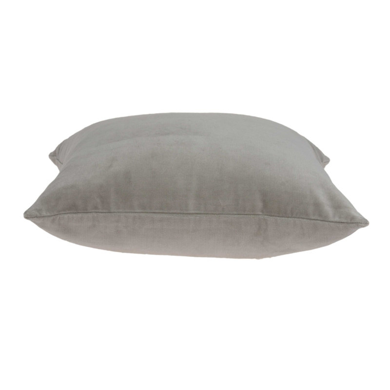 Coussin décoratif carré en mélange de coton 18 po Emma Gray, 18 po x 18 po, Polyester / Bourre en polyester, Gris