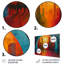 Rouge, bleu, ville, connexion, été, ciel, gratte-ciel, ponts, art mural, salon-490326658-490326660