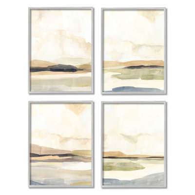" Sunlit Scenery Horizon Landscapes " by Annie Warren 4 - Pieces