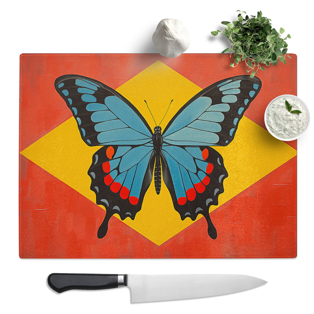 Butterfly Minimalism  Glass Chopping Board