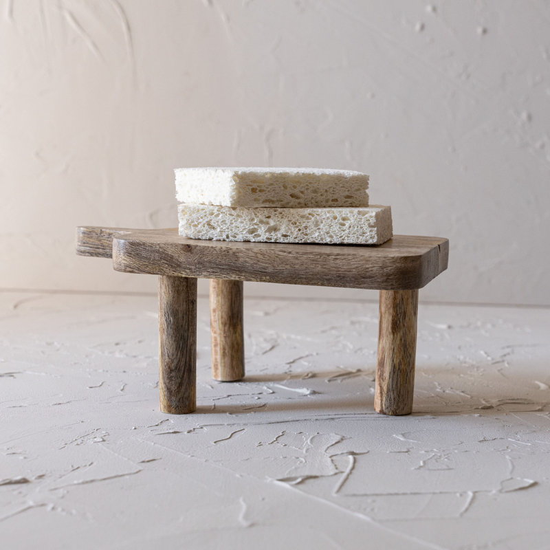Natural Mango Wood 3-Leg Footed Display Riser