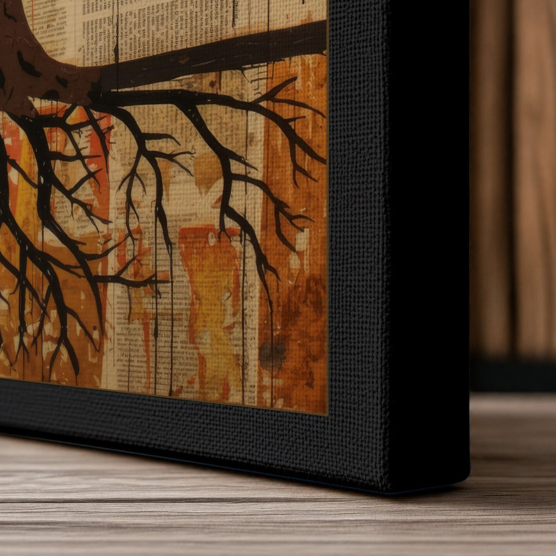 Rooted Growth Botanical 1 Piece Wrapped Canvas Wall Art, 18x12 - 45.7 x 30.5 cm, Black Border