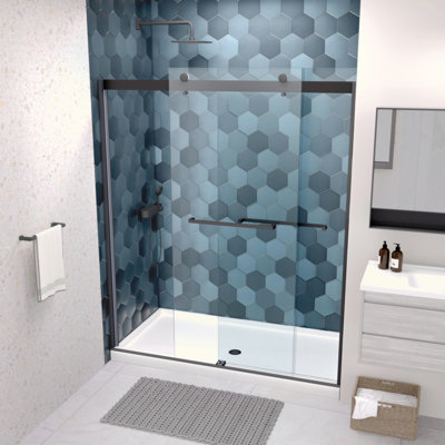 Bypass Shower Door, Sliding Door,Soft Close System, With 5/16" Tempered Glass