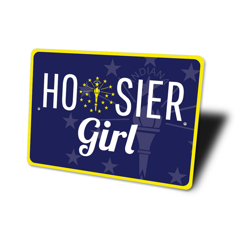 Plaque Hoosier Girl, H 10 po x l 14 po x P 0,04 po