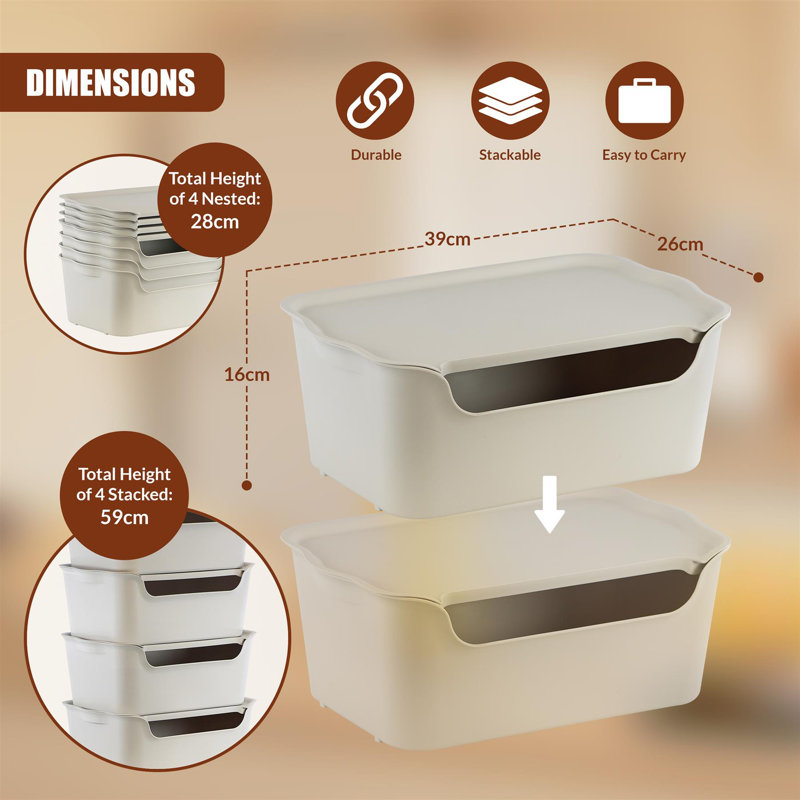 17 Stories Plastic Storage Tub & Tote