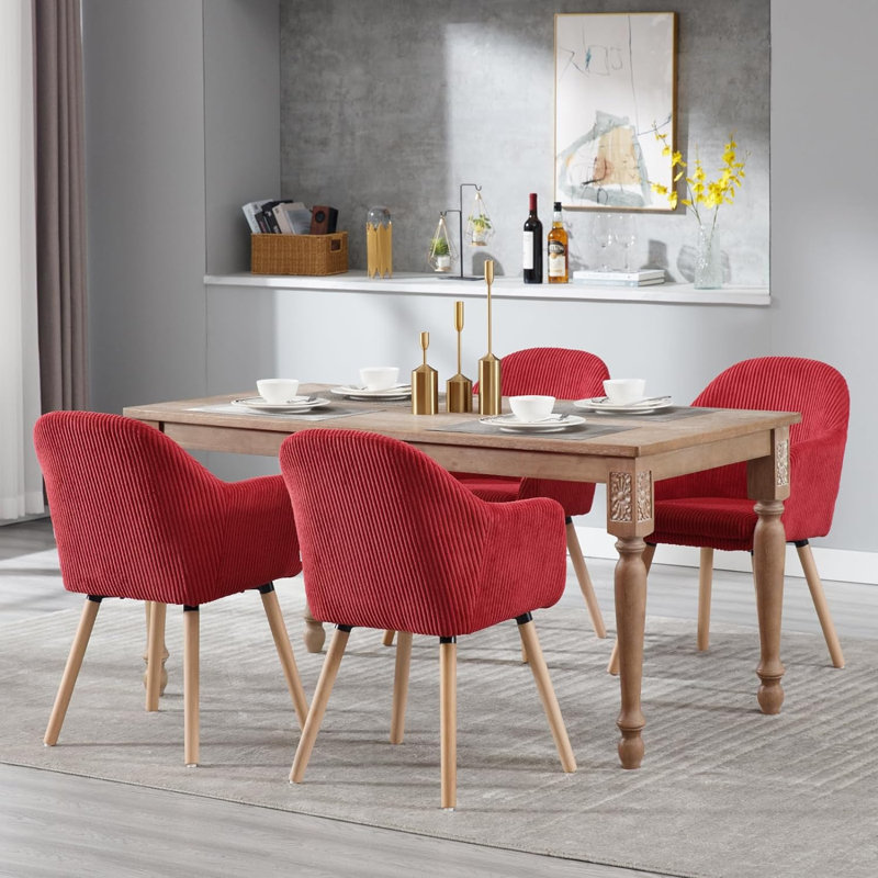 Osuna 49cm H Polyester Blend Upholstered Full Back Armchair, Red, 2