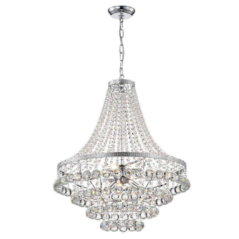 Lustre à niveaux unique et remarquable à 7 lumières Austreberto, Chrome