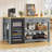60"Solid Wood Kitchen Island with Storage and Power Outlets, Extra Large Solid Wood Tabletop with Fridge Space,  2 Drawers  for Kitchen Dining Room, Farmhouse Style-189876635