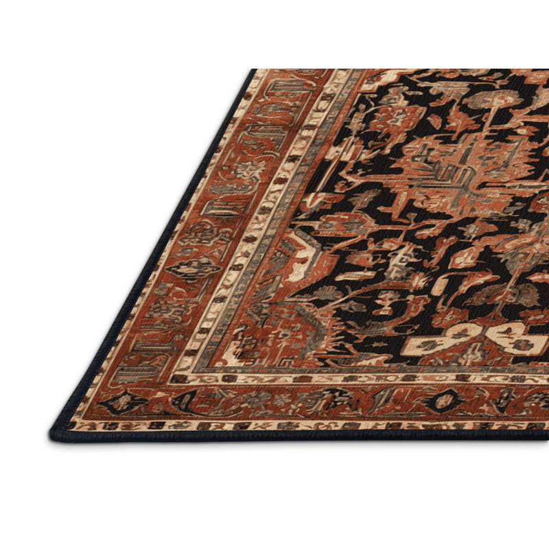 Tapis brun lavable à la machine, Rectangle 5 pi x 7 pi