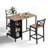 Industrial Style 3 Pieces Counter Height Dining Table Set With Storage Shelves, 41.3’’L Rectangular Dining Table With 2 Dining Chairs For Compact Kitchen Or Dining Room-666854241-666854243