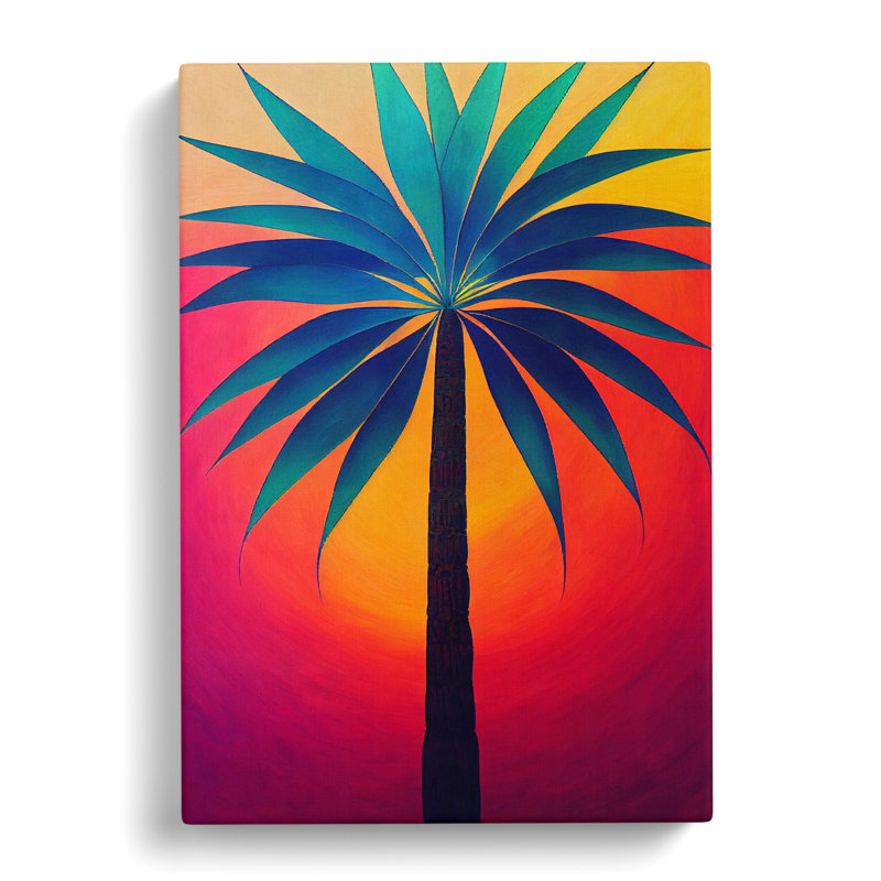 CAN-V0523-1697X Palm Tree In Colour - Wrapped Canvas Print, 50cm H x 35cm W x 3cm D