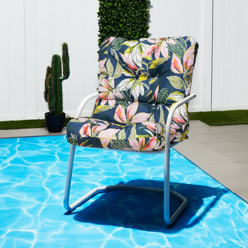 Vera Bradley Outdoor Seat/Back Cushion, Rain Forest Leaves Blue