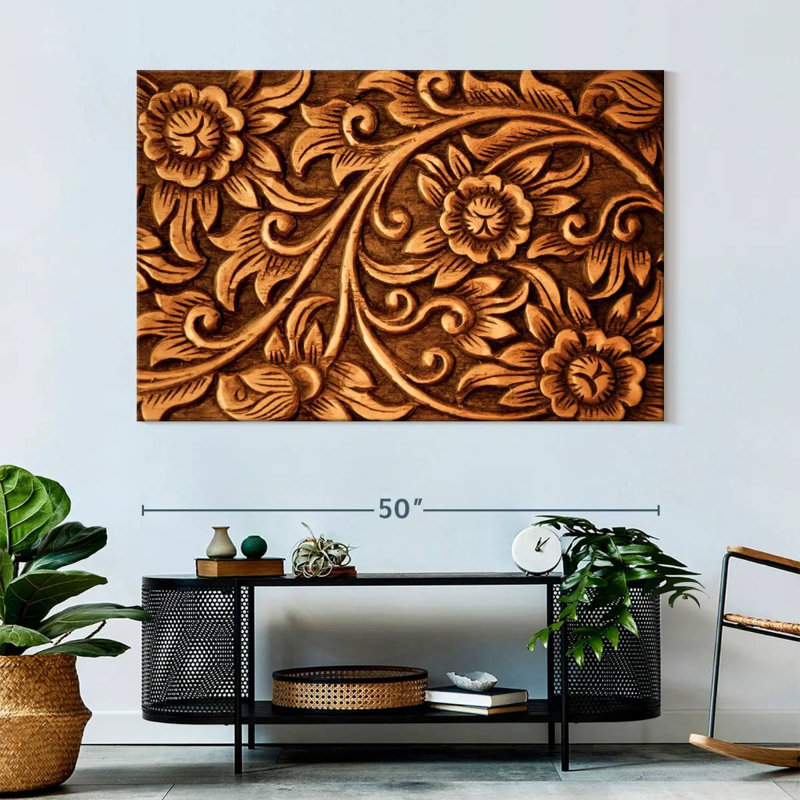 Senne Carved Flowers, 34" H x 51" W
