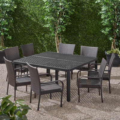 Sarramea Outdoor 9 Piece Dining Set by Red Barrel Studio
