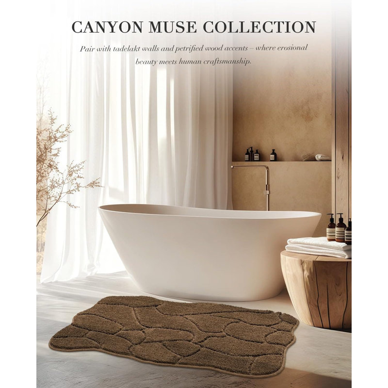 Brown Shaggy Microfiber Bath Mat - 32x20" | Extra Soft, Absorbent & Machine Washable