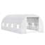 Serre avec cadre en acier blanc et PE pour espace extérieur, 234 po x 117,6 po x 82,8 po
