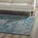 Cynara Distressed Floral Vintage Medallion 5x8 Area Rug in Silver Blue Teal and Beige by Modway