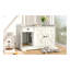 Enceinte de litière pour chat GO, meubles de litière cachés avec tapis de litière pour chat, table d'appoint pour chat avec tiroir, table d'appoint de style campagnard pour le salon, blanc