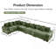 Canapé modulaire surdimensionné surdimensionné en nuage, canapé-lit modulaire convertible avec accoudoirs très larges à assise profonde, 18 coussins décoratifs en velours côtelé de qualité supérieure, conception ergonomique, assemblage facile, pour étude, vert-2040204445-2040204446