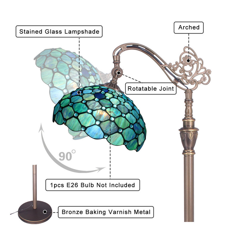 Lampe sur pied arquée 65 po Tiffany