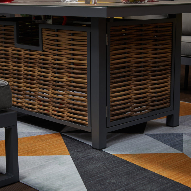 Patio Dining Set with Rectangular Table, Yes, 7