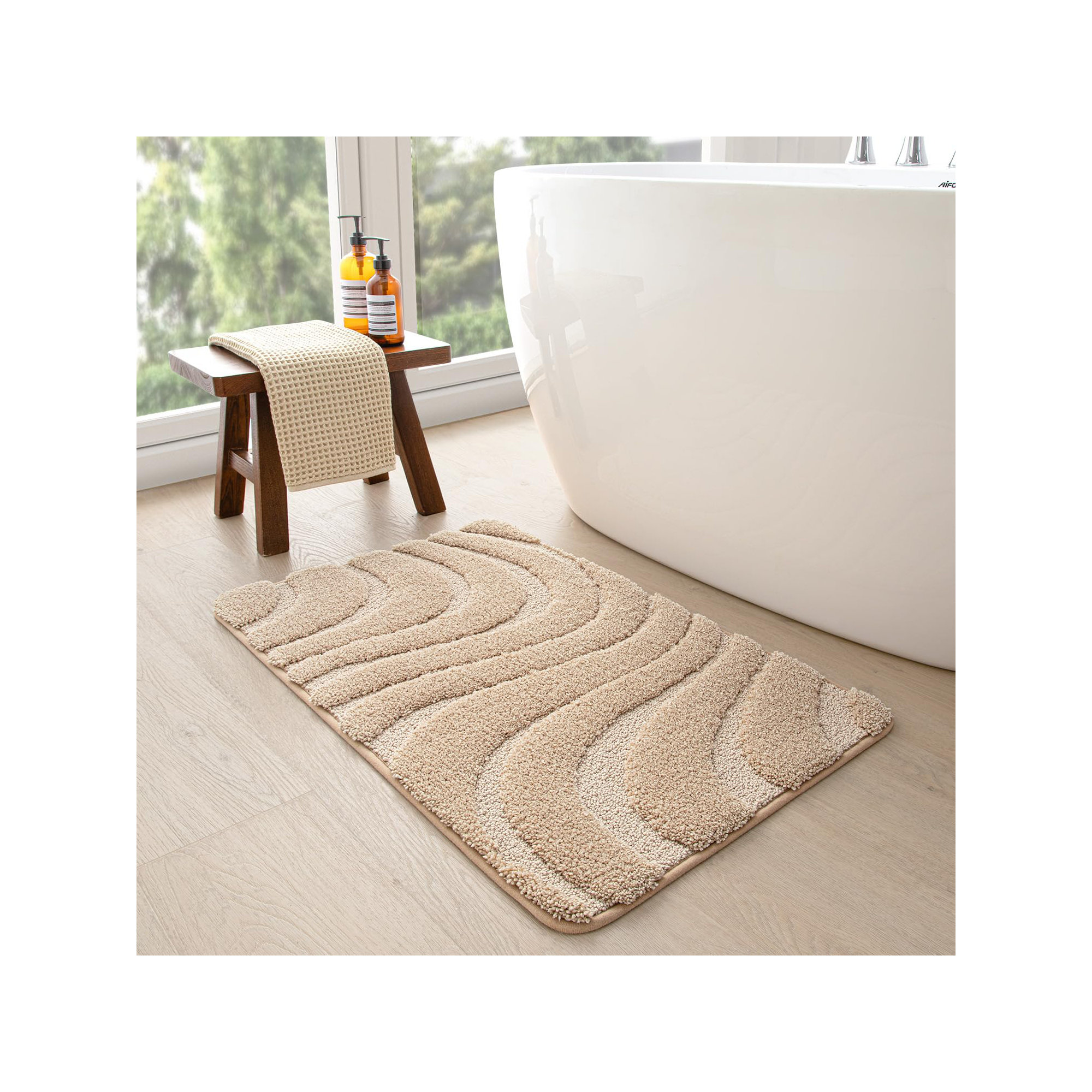 Gagetown Non-Slip Bath Rug, 24" W x 43" L, Beige