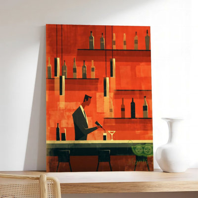 Canvas Wall Art Bartender Pouring Drink At Bar Poster Vintage Poster Print Home Decor
