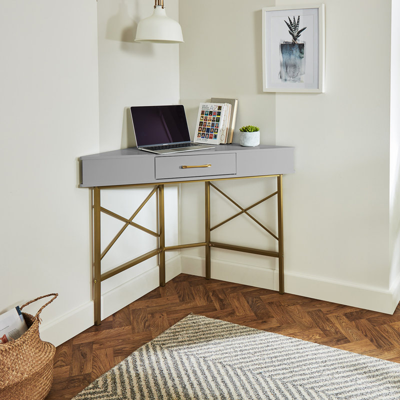 Agna Corner Writing Desk, Grey