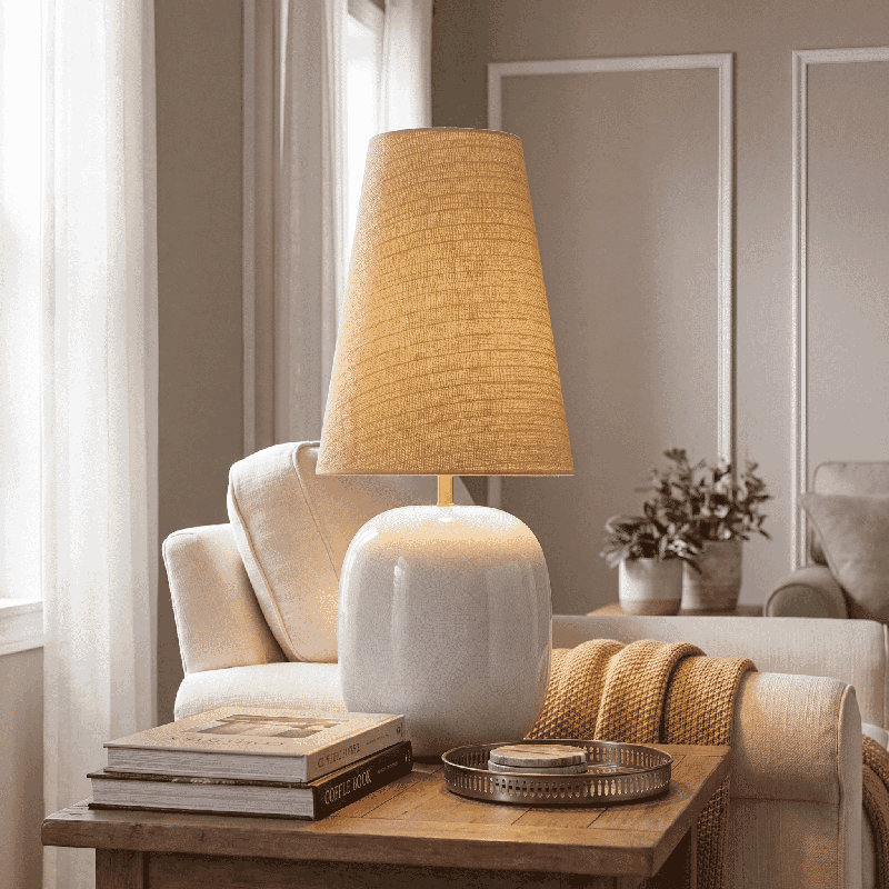Aurora 1-Light Table Lamp by Breegan Jane, White