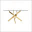 Table basse OVAL avec plateau en verre trempé et pieds dorés, moderne et durable pour l'élégance du salon