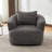 360° Swivel Chair, 38.2" Accent Chair Sofa, Upholstered Swivel Barrel Sofa Chair with a Throw Pillow for Living Room, Bedroom, Office and Hotel, Grey-1248456705