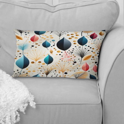 Botanical Pastel Color Flowers Composition IV - Botanical Printed Throw Pillow